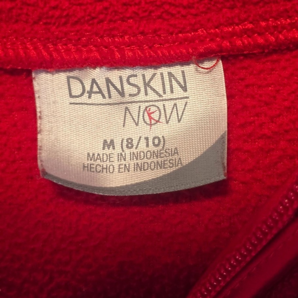 Danskin Now Red Fleece Full Zip Jacket Womens M Activewear Gorpcore Hiking Layer - Picture 10 of 12